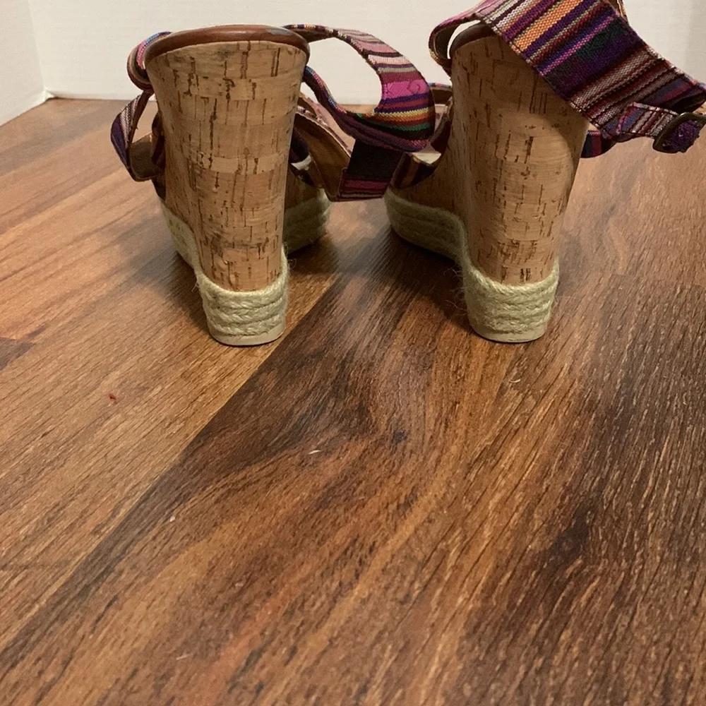 Bakers colorful espadrilles platform sandals, adjustable straps, sz10 runs small - Picture 4 of 9